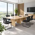 Platinum Range Conference Tables 25mm Top - Shaped Modesty Panel and Panel End Legs